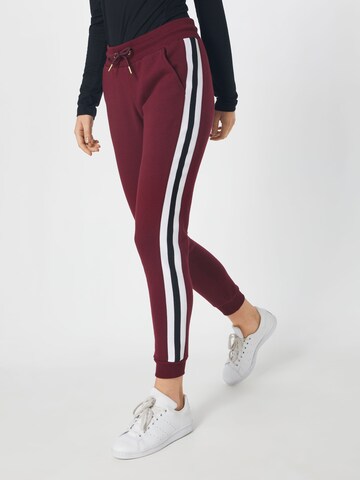 Urban Classics Tapered Broek in Rood: voorkant