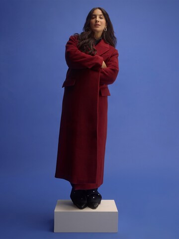 Red Oversized Coat Look