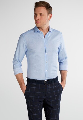 ETERNA Slim fit Button Up Shirt in Blue: front