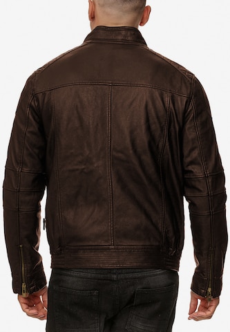 INDICODE JEANS Lederjacke 'Germo' in Braun