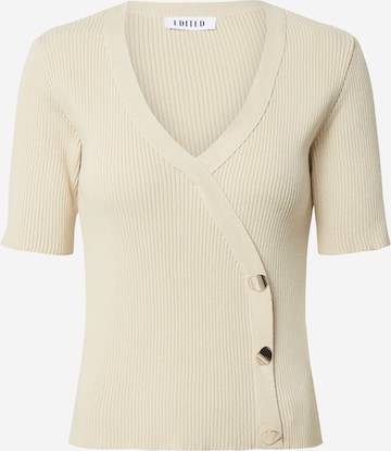 EDITED Shirt 'Giulia' in Beige: voorkant