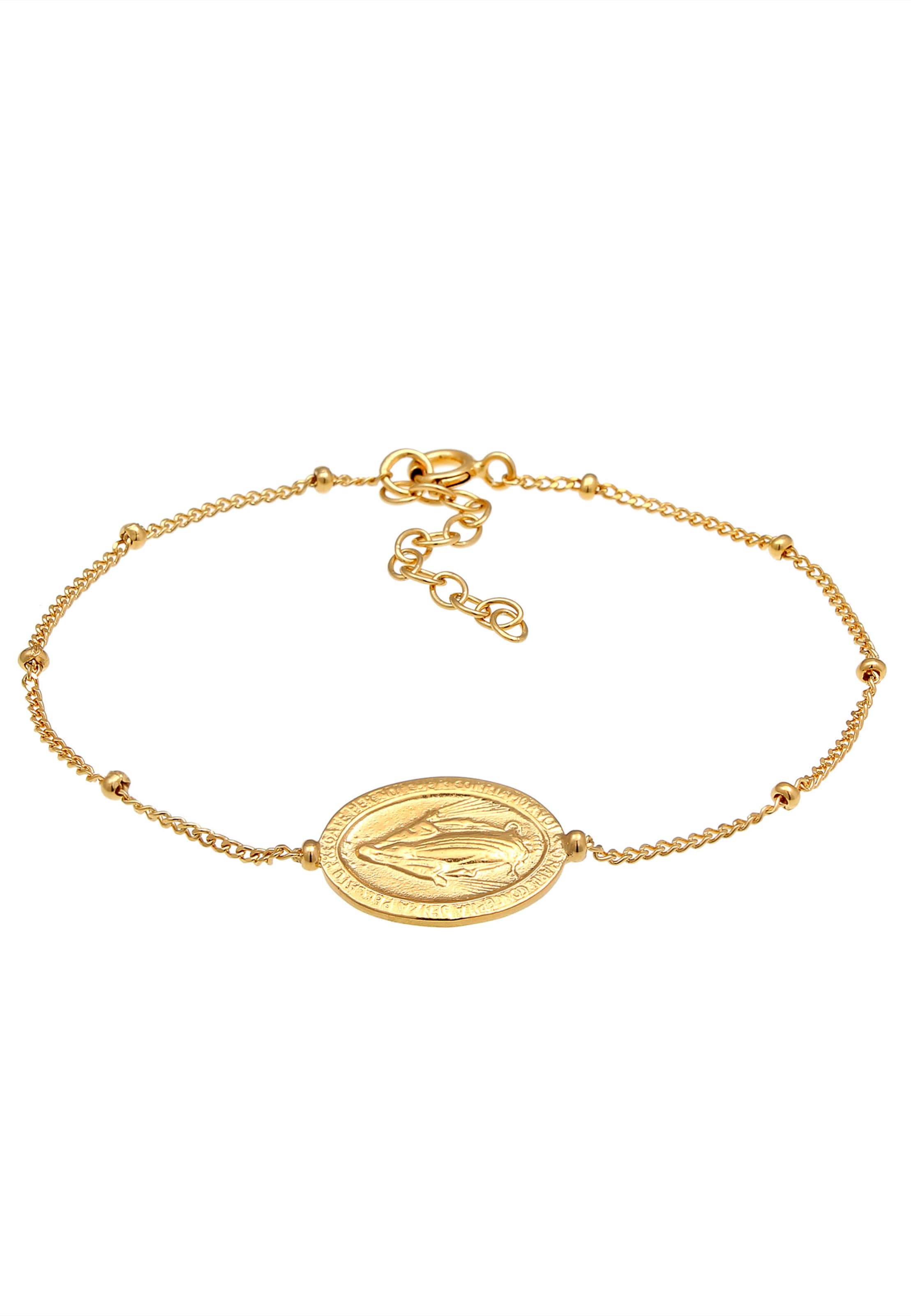 ELLI Armband 'Marienbild Münze' in Goud: voorkant