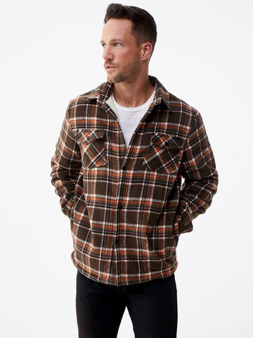 DAN FOX APPAREL Prehodna jakna 'Bela' | rjava barva: sprednja stran