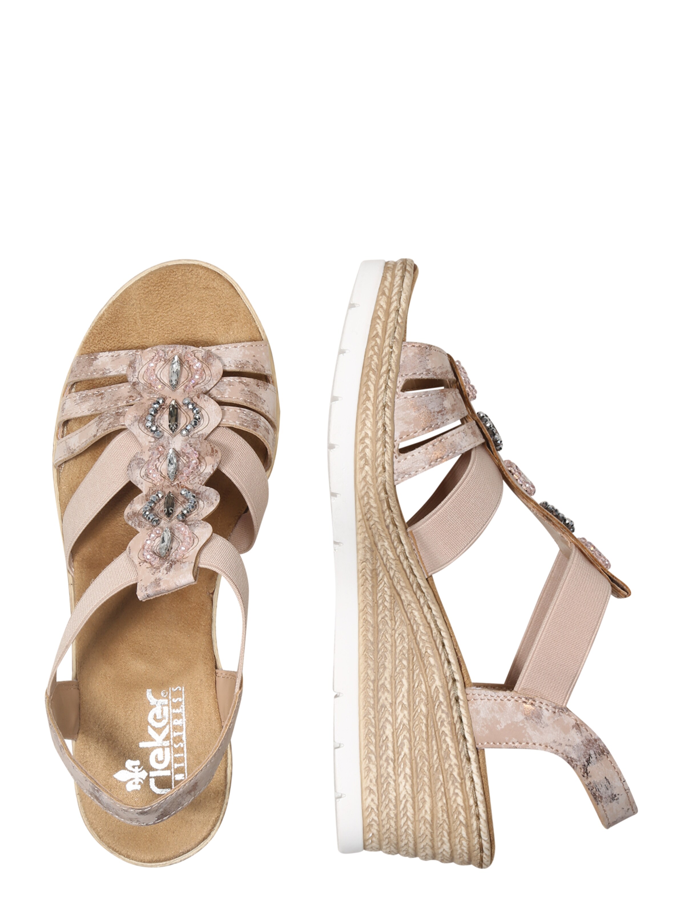 Rieker Strap Sandals in Pink: side