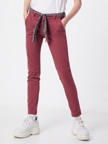 Le Temps Des Cerises Slimfit Hose 'PAN f LIDY5' in Rot: Vorderseite
