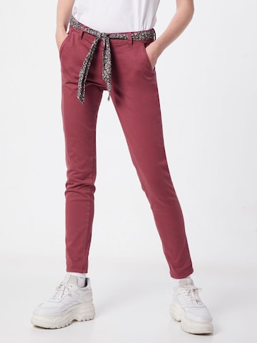 Le Temps Des Cerises Slim fit Trousers 'PAN f LIDY5' in Red: front