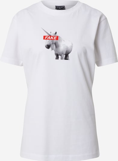 Mister Tee Тениска в сиво / червено / бяло, Преглед на продукта