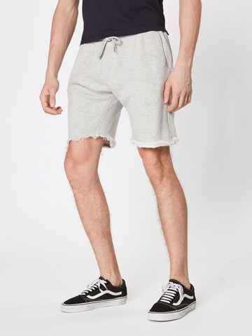 Urban Classics Normální Kalhoty 'Herringbone' – šedá: přední strana