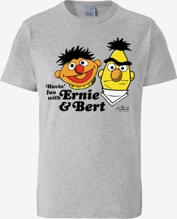 LOGOSHIRT T-Shirt Ernie & Bert - Havin`Fun - Sesamstrasse in Grau: predná strana