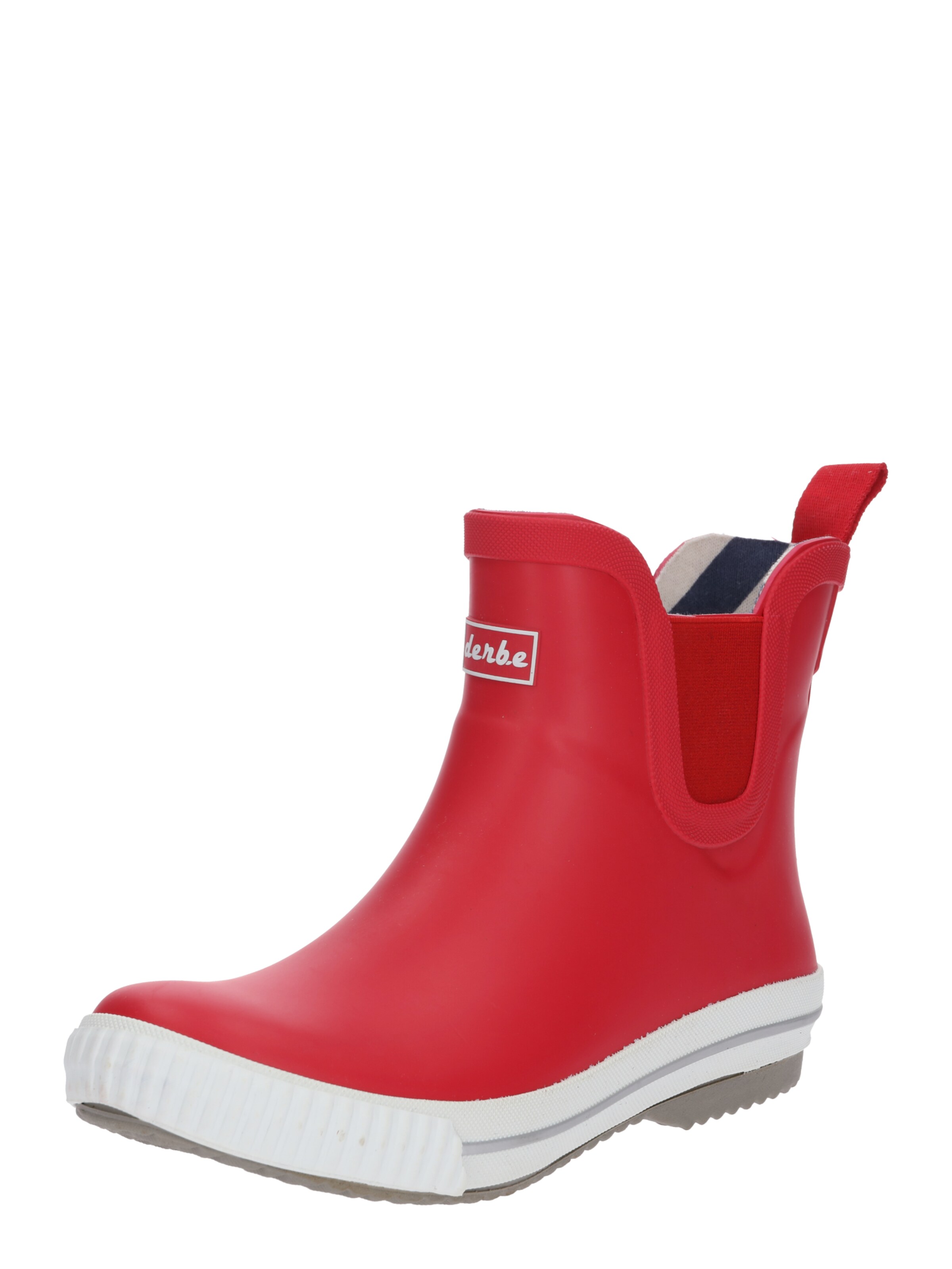 Derbe - Regenlaarzen 'Wattpuuschen' in de kleur Kersrood