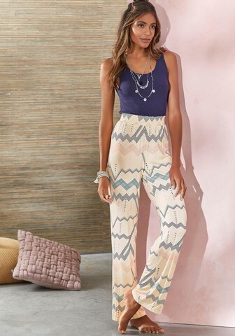 LASCANA Pyjamahose in Beige: Vorderseite