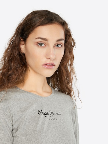 pilka Pepe Jeans Marškinėliai 'NEW VIRGINIA L/S'