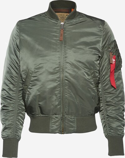 ALPHA INDUSTRIES Chaqueta de entretiempo en marrón / verde oscuro / rojo, Vista del producto