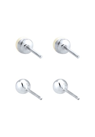 ELLI Ohrringe Geo, Perlenohrstecker in Silber