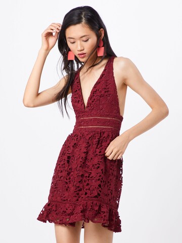 Love Triangle Cocktail Dress 'SNOW STORM' in Red: front