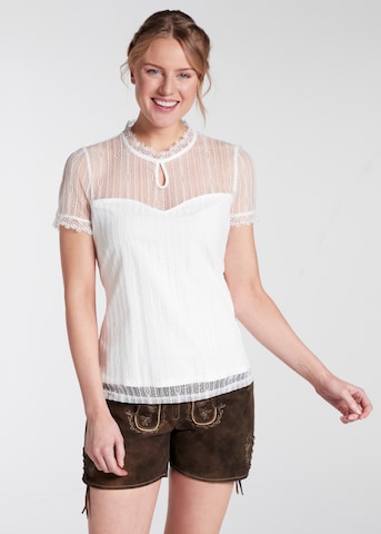 Blouse folklorique 'Nelly' SPIETH & WENSKY en blanc : devant