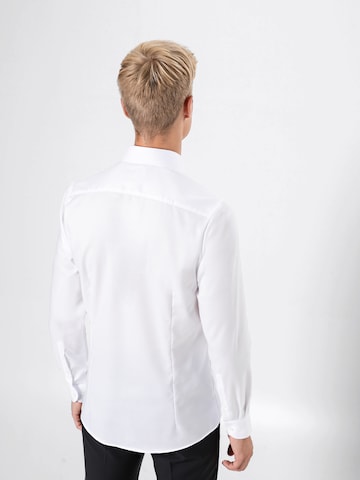 OLYMP Slim fit Business Shirt 'Level 5' in White: back