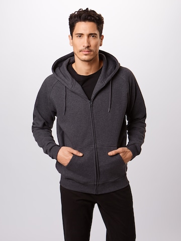 Urban Classics Zip-Up Hoodie in Grey: front