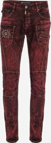 CIPO & BAXX Slimfit Jeans in Rood: voorkant