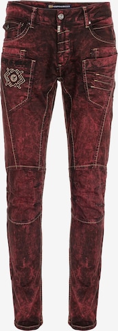 CIPO & BAXX Slimfit Jeans in Rood: voorkant