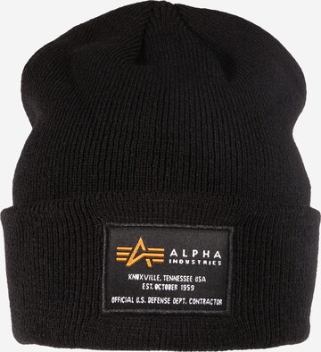 ALPHA INDUSTRIES Pipo värissä musta: edessä