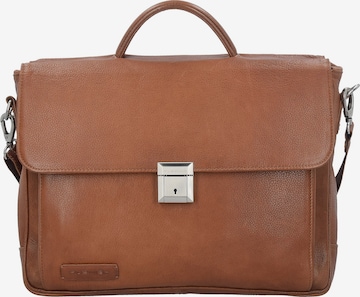 Plevier Document Bag in Brown: front