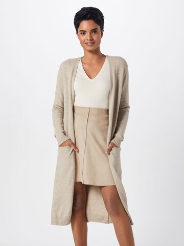VILA Knit Cardigan 'VIRil' in Beige: front