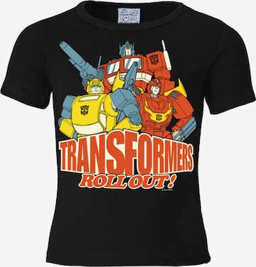 LOGOSHIRT Shirt 'Transformers' in Zwart: voorkant