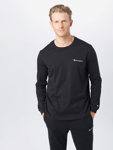 Champion Authentic Athletic Apparel Klasický střih Tričko – černá: přední strana