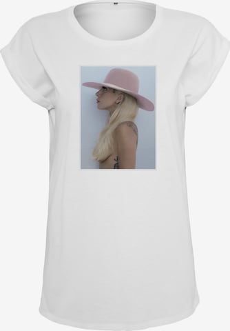 Tricou 'Lady Gaga' de la Merchcode pe alb: față