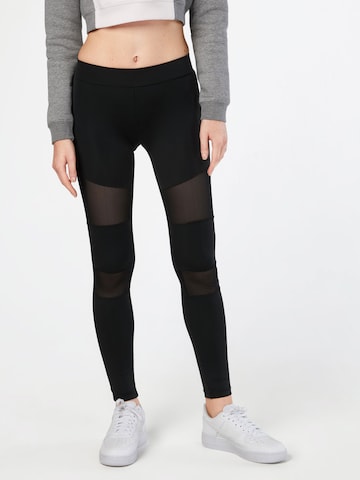 Urban Classics Skinny Leggings in Black: front