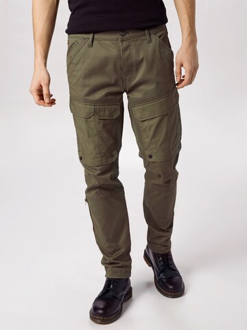 Coupe slim Pantalon cargo G-Star RAW en vert : devant