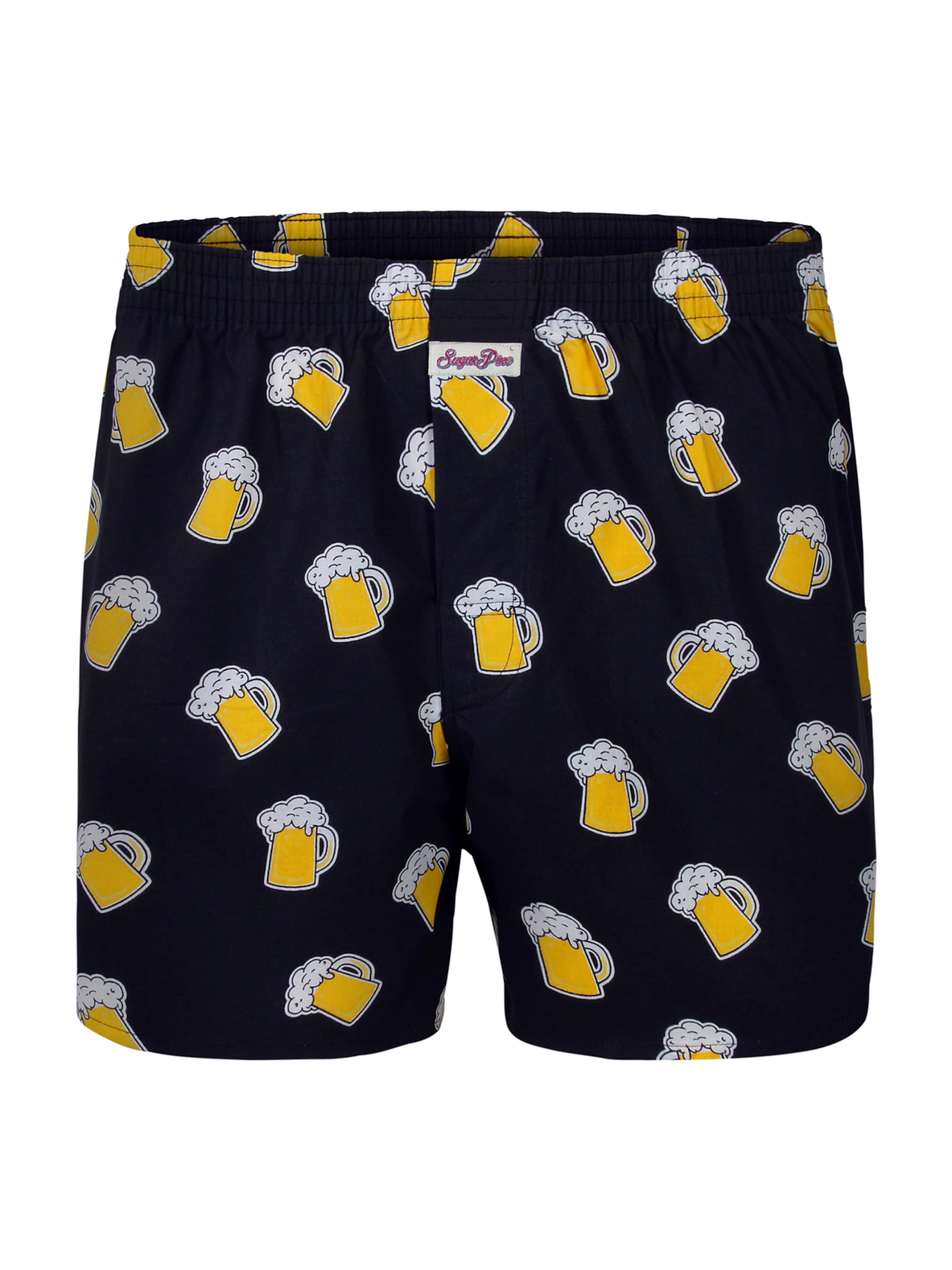 Sugar Pine Boxershorts ' Bier ' in Schwarz: Vorderseite