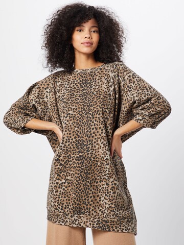 Bluză de molton 'Super Oversized Flame Sweatshirt' de la Ragdoll LA pe maro: față