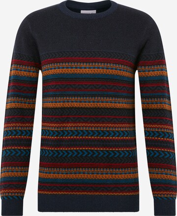 Lindbergh Sveter 'Jacquard knit' - Modrá: predná strana