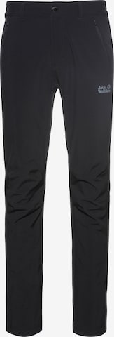 JACK WOLFSKIN Regular Workout Pants 'Zenon' in Black: front