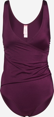 Hunkemöller Regular Swimsuit 'Tribal Twist Ocean wrap' in Purple: front