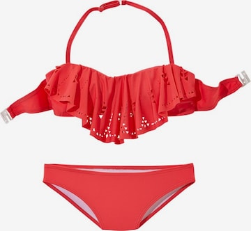 BUFFALO - Bandeau Biquíni em vermelho: frente