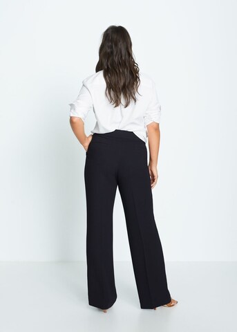 Wide leg Pantaloni cu dungă 'Bimba7' de la MANGO pe negru