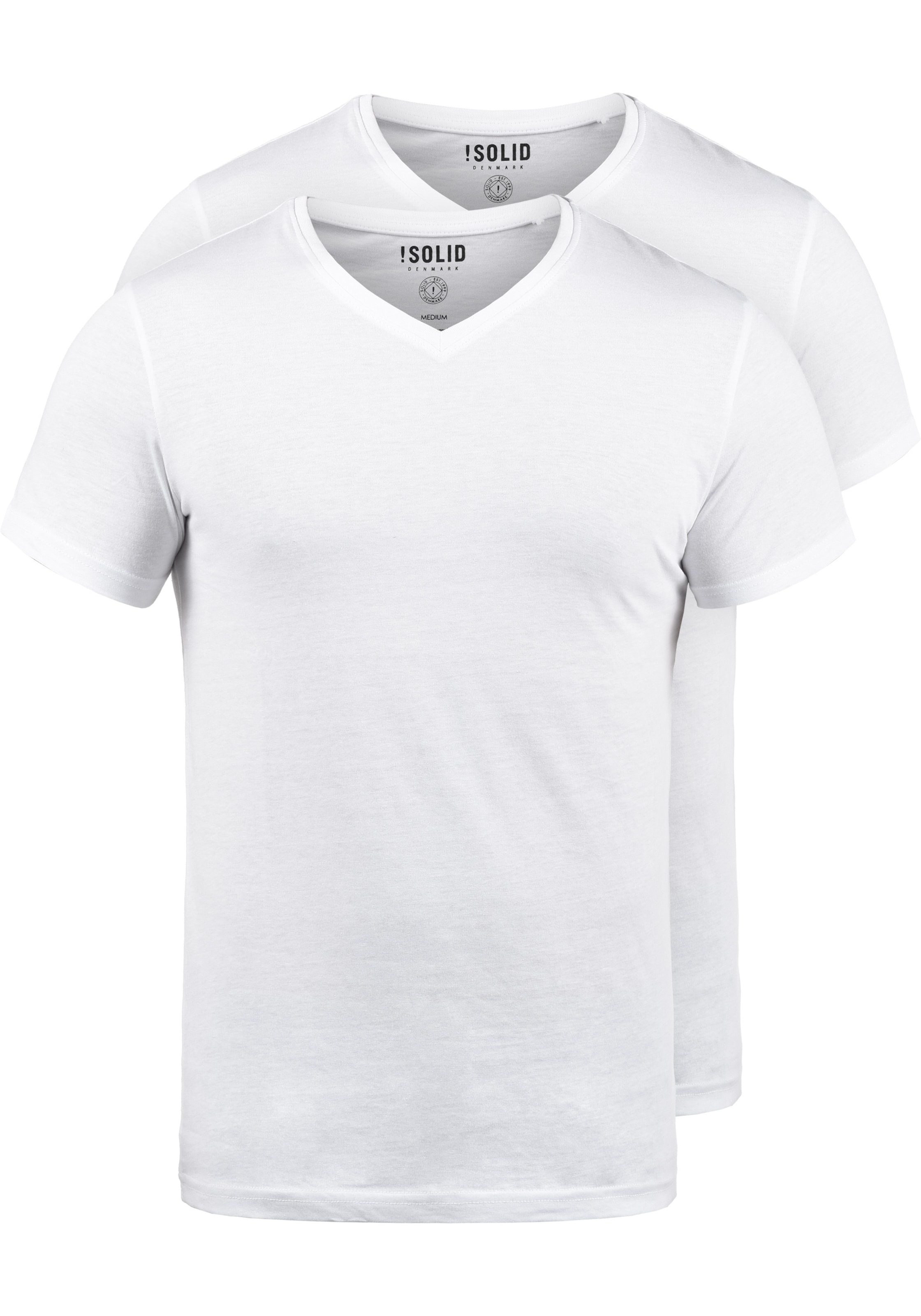 Männer Shirts  Solid V-Shirt Portus 2er Pack in Weiß - PE80532