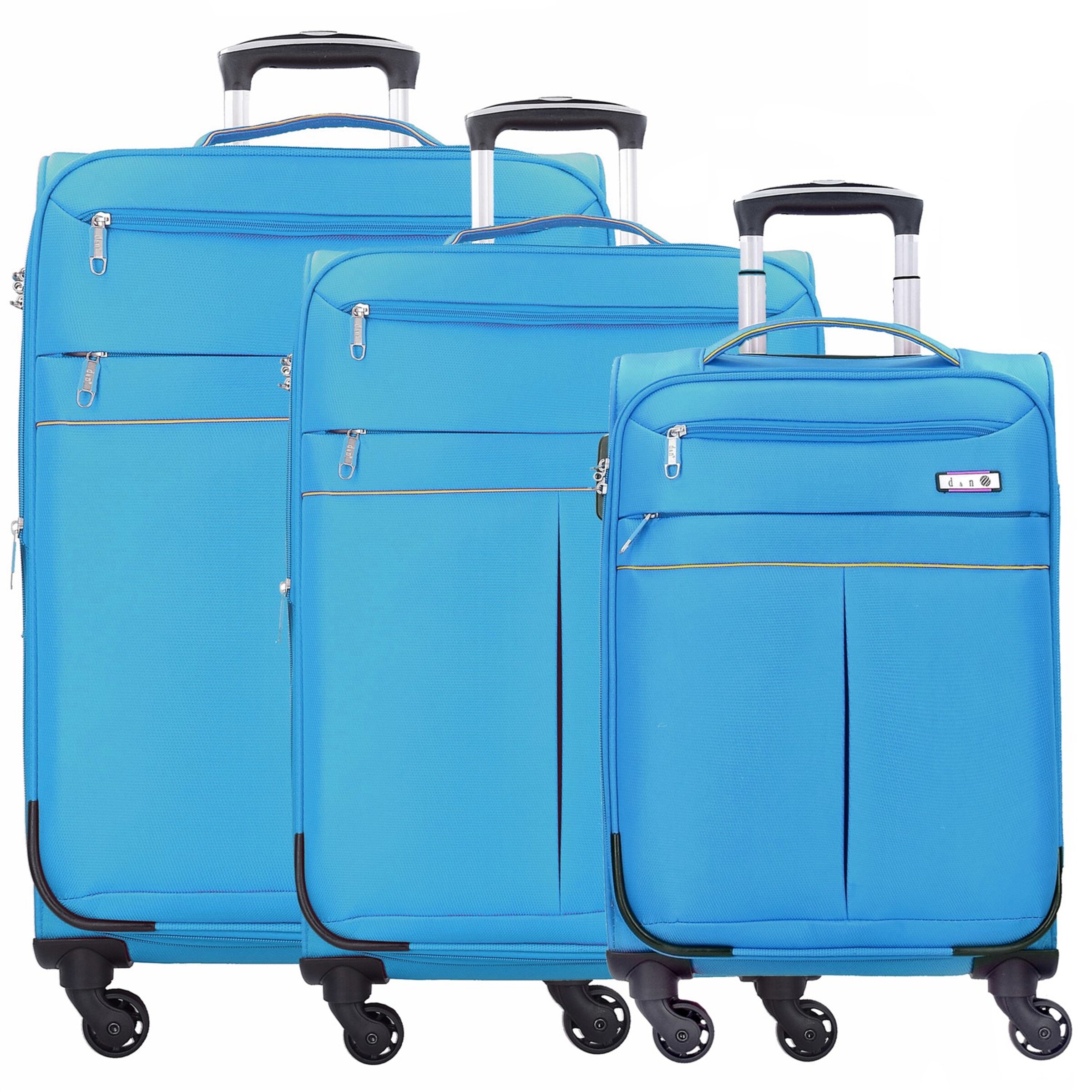 D&N Suitcase set in Blue: front