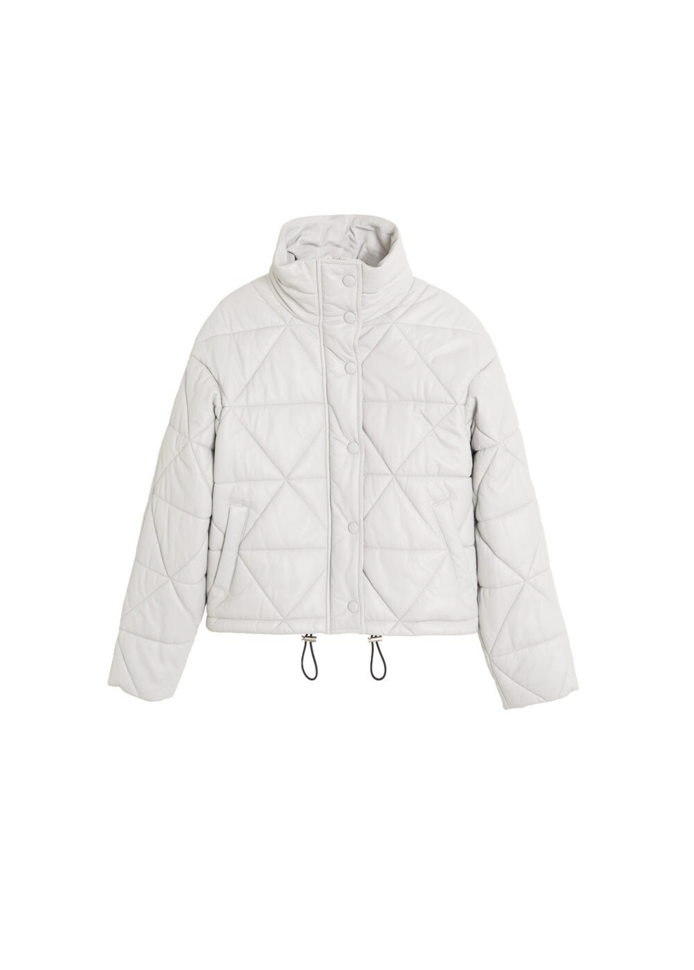 MANGO - Ledermantel in weißmeliert