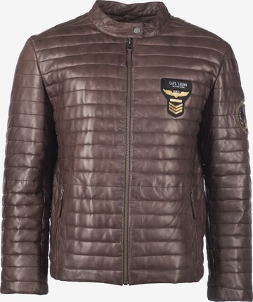 TOP GUN Between-Season Jacket ' TG-1002 ' in Brown: front