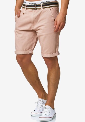 INDICODE JEANS Regular Shorts 'Cuba' in Pink: predná strana