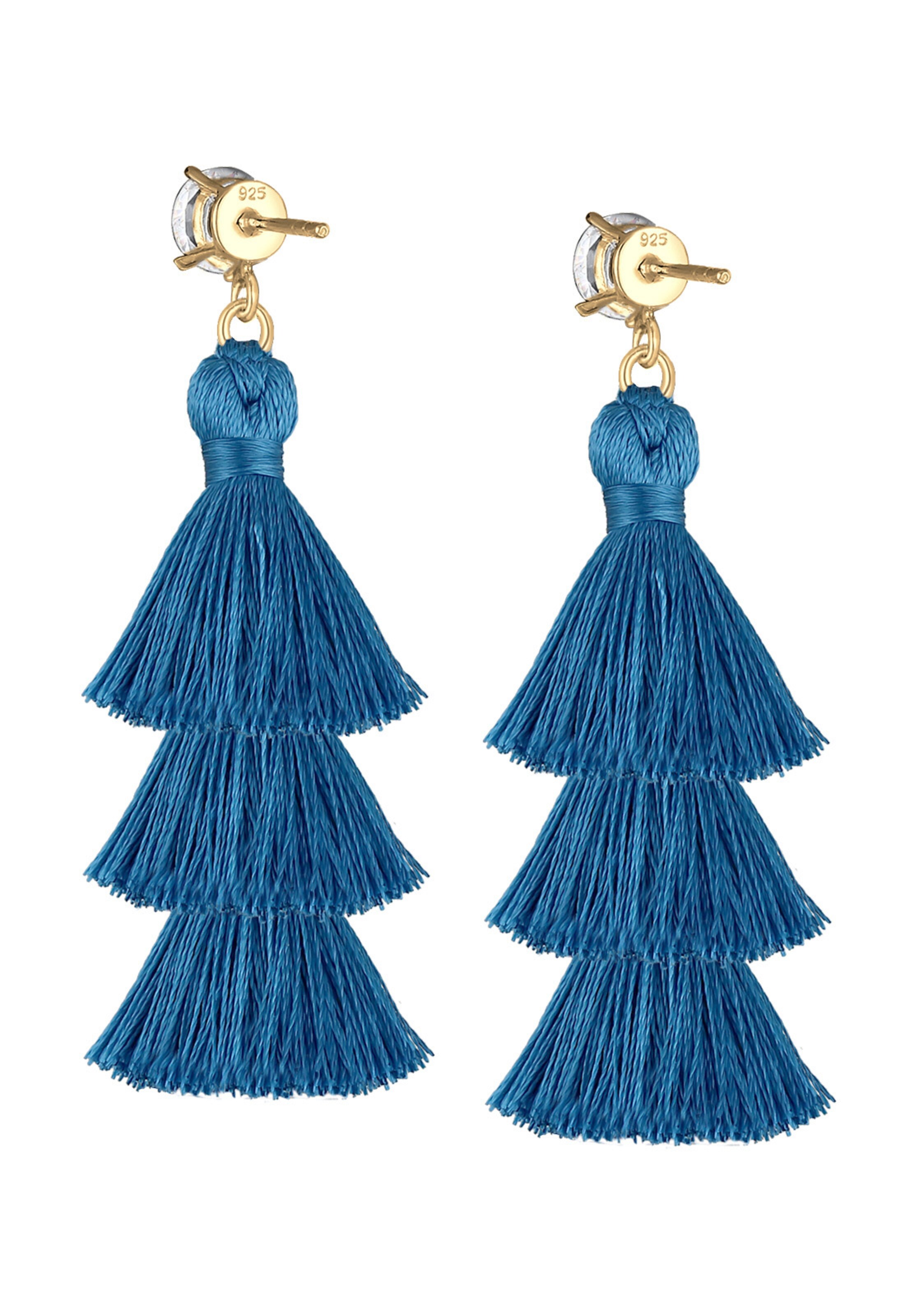Boucles d'oreilles 'Tassel' ELLI en bleu