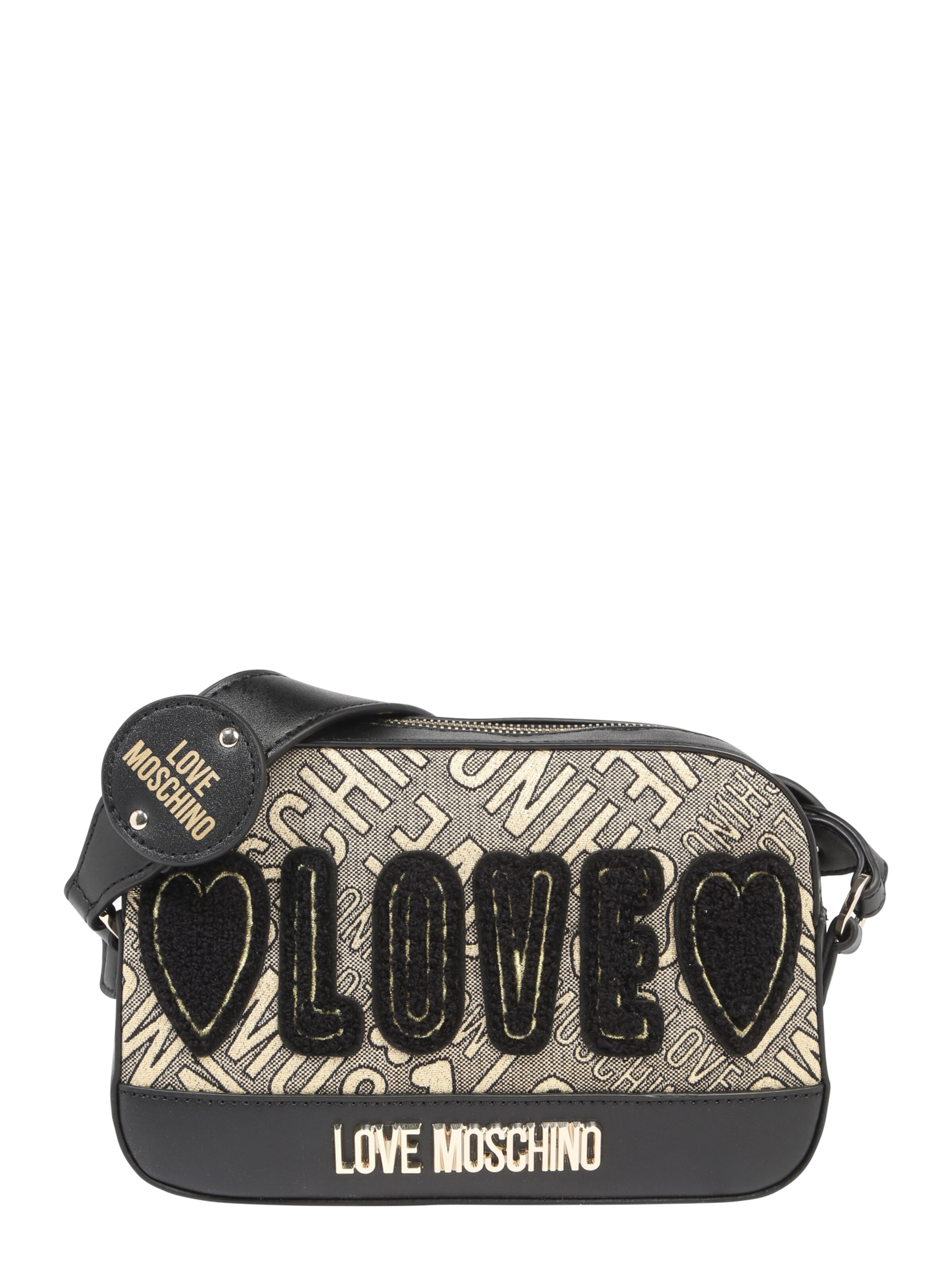Love Moschino - Schoudertas 'BORSA JACQUARD GOLD +CALF PU NERO' in de kleur Zwart