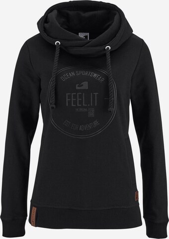 OCEAN SPORTSWEAR Kapuzensweatshirt in Schwarz: predná strana