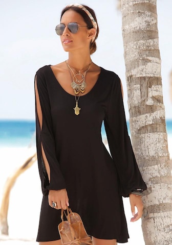 LASCANA Longshirt in Schwarz