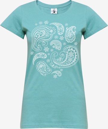 YOGISTAR.COM Yoga-t-shirt 'Paisley' in Blau: predná strana