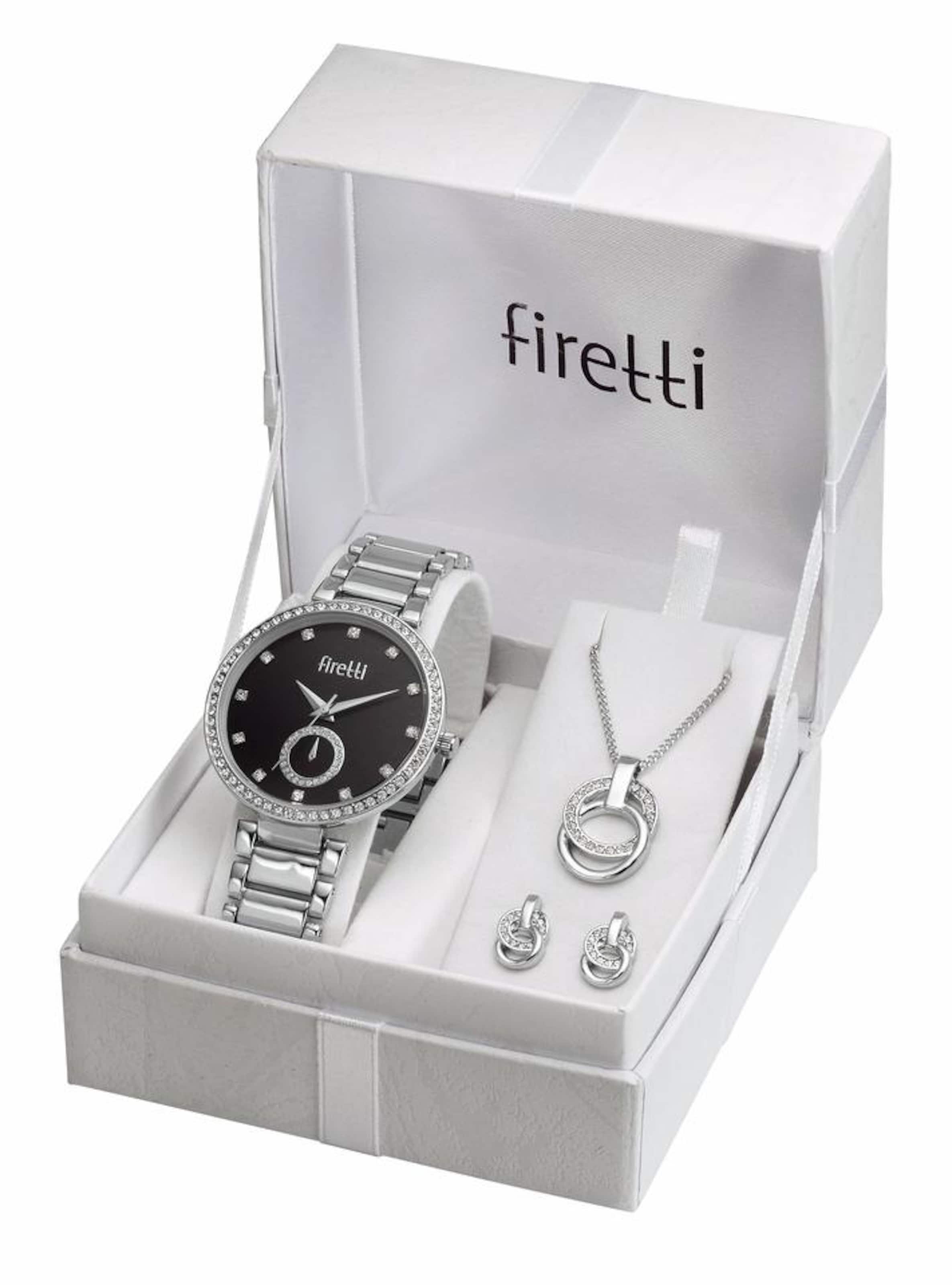 FIRETTI Quarzuhr (Set, 4 tlg.) in Silber: Vorderseite